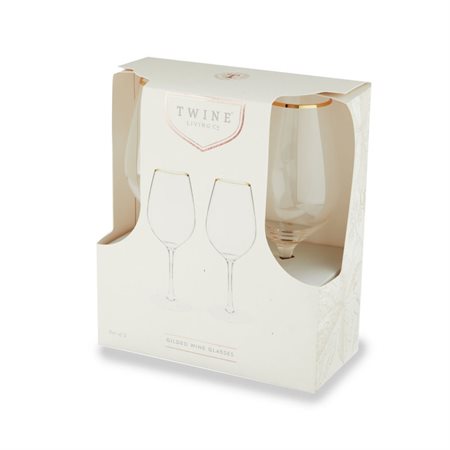 Gold gilded stem wine glass 2 kit