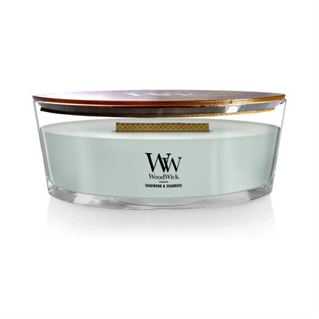 WoodWick Ellipse scented candle "Sagewood & Seagrass"