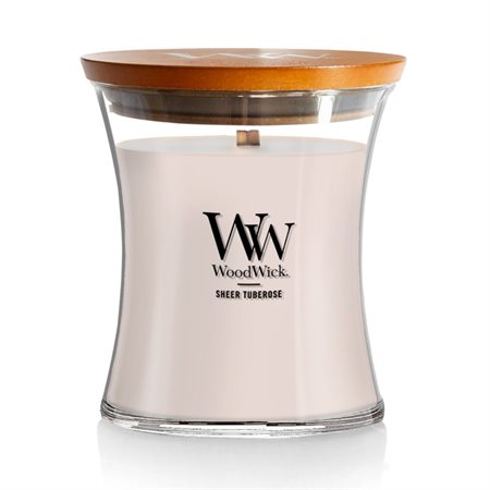 WoodWick medium scented candle "Sheer Tuberose"