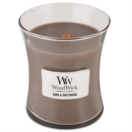 WoodWick medium scented candle "Sand & Driftwood"