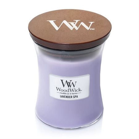 Chandelle WoodWick parfumée moyenne "Lavender Spa"