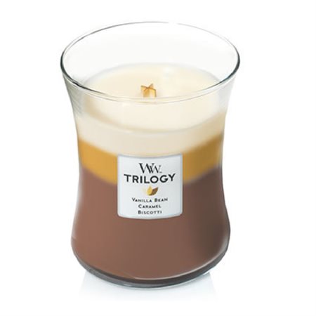 WoodWick medium Trilogy scented candle "Café Sweets"