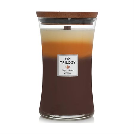 WoodWick large Trilogy scented candle "Café Sweets"